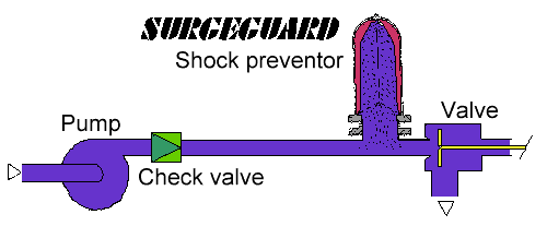 Schematic of a water-hammer susceptible system